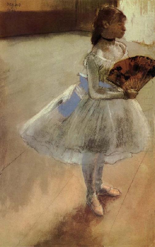 The actress holding fan, Edgar Degas